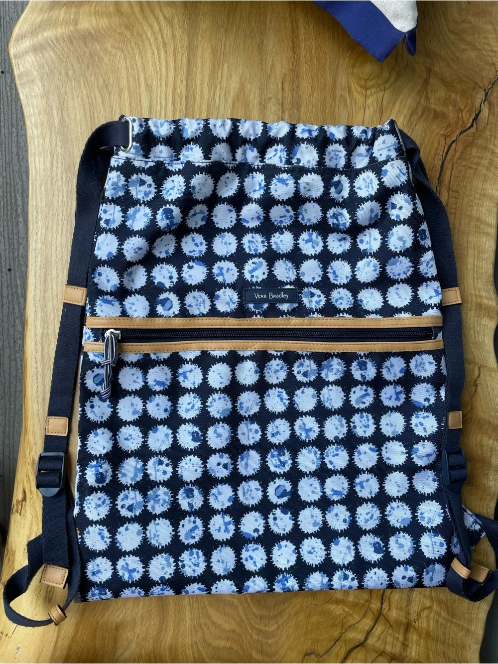 Vera Bradley Navy and Light Blue Dot-Print  Backpack